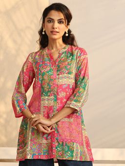 Libas - Multi-Colour Printed Poly Crepe Straight Kurti