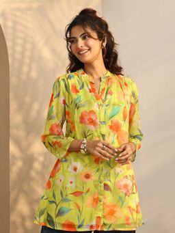 Libas - Floral Printed Chiffon Straight Shirt