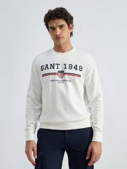 GANT - Men White Printed Sweatshirt