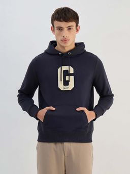 GANT - Men Navy Blue Solid Hoodie