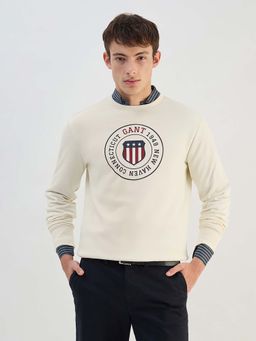 GANT - Men Cream Printed Sweatshirt