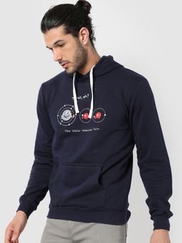 Campus Sutra - Men Typographic Hooded Sweatshirt