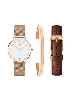 Daniel Wellington - Melrose 32mm White Dial Watch Women Gift Set (Set of 3)
