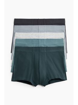 H&M - Men Turquoise 5-Pack Cotton Short Trunks