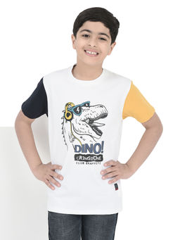 CRIMSOUNE CLUB - Boys White Printed T-Shirt