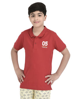 CRIMSOUNE CLUB - Boys Red Solid T-Shirt