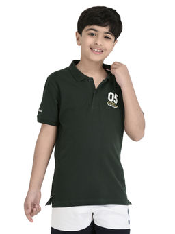 CRIMSOUNE CLUB - Boys Bottle Green Solid T-Shirt