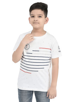 CRIMSOUNE CLUB - Boys White Printed T-Shirt