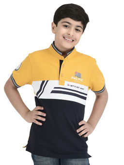 CRIMSOUNE CLUB - Boys Mustard Printed T-Shirt