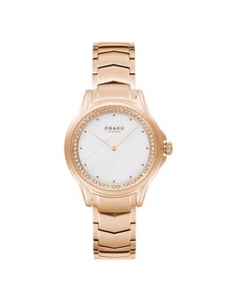 Obaku - Jasmin Fuschsia Quartz White Mop Round Dial Womens Watch - V261Levwsv