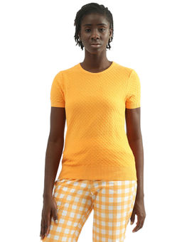United Colors of Benetton - Women Knitted Round Neck Orange Top