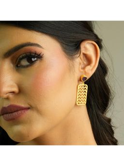 Amaltaas - Purple Stone Amethyst Drop Earrings