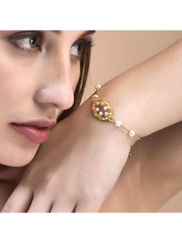 Amaltaas - Sunflower White Pearl Adjustable Bracelet