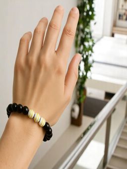 Accessher - Black Beaded Adjustable Handcrafted Bracelet