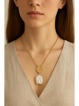 VIEN - Elegant Gold Plated Baroque Pearl Pendant Necklace