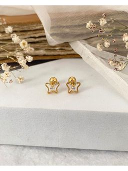 Boldiful - Butterfly 925 Sterling Silver 18K Gold Plating Cubic Zirconia Stud Earrings