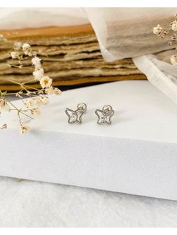 Boldiful - Butterfly 925 Sterling Silver Cubic Zirconia Stud Earrings