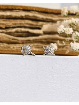Boldiful - Starburst 925 Sterling Silver Cubic Zirconia Stud Earrings