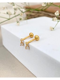 Boldiful - 925 Sterling Silver Tiny 18K Gold Plating Cubic Zirconia Drop Earrings