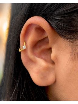 Boldiful - Regalia 925 Sterling Silver 18K Gold Plated Cubic Zirconia Hoop Earrings