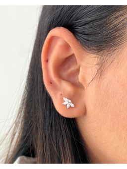 Boldiful - Petal Cluster 925 Sterling Silver Cubic Zirconia Stud Earrings