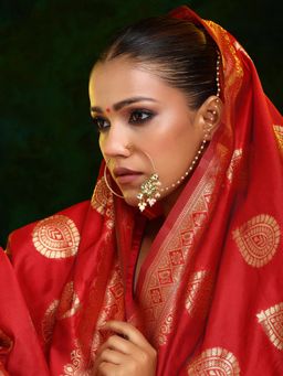 Ruby Raang Studio - Traditional Kundan Maharani Design Nose Ring