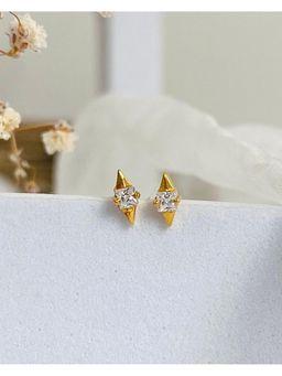Boldiful - Pixie 925 Sterling Silver 18K Gold Plating Cubic Zirconia Stud Earrings