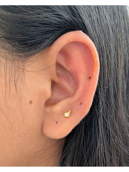 Boldiful - Strike 925 Sterling Silver 18K Gold Plated Cubic Zirconia Stud Earrings