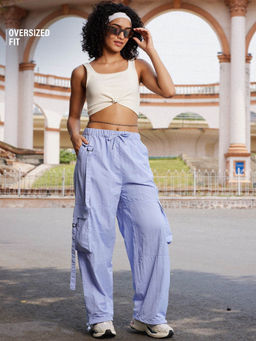 The Souled Store - Parachute Blue Women Cargos