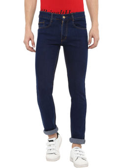 Urbano Fashion - Men Dark Blue Slim Fit Solid Jeans Stretchable