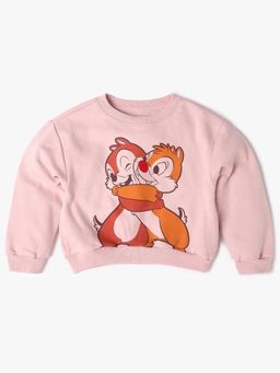 GAP - Girls Pink Knitted Graphic Relaxed Fit Sweatshirt