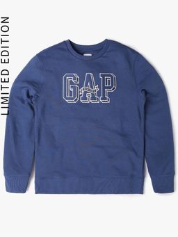 GAP - Boys Blue Knitted Embroidered Relaxed Fit Sweatshirt