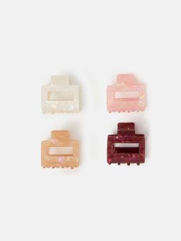 Accessorize London - Iridescent Square Claw Clips (Pack of 4)