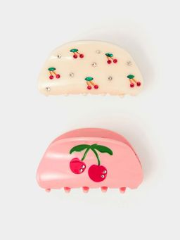 Accessorize London - Cherry Gem Claw Clips (Pack of 2)