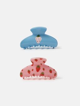 Accessorize London - Strawberry Print Claw Clips (Pack of 2)