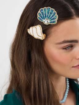 Accessorize London - Beaded Shell Hair Pins (Pack of 2)