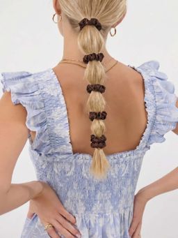 Accessorize London - Skinny Satin Hair Scrunchies (Pack of 5)