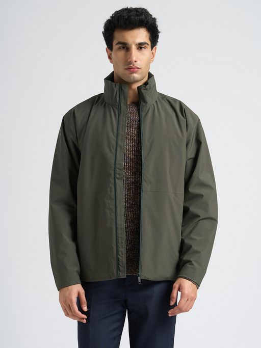 Selected High Neck Urban Tech Green Jacket