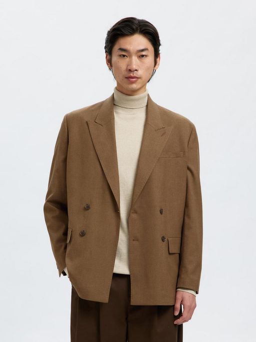 Selected Men Slim Fit Suit-Set Brown Blazer