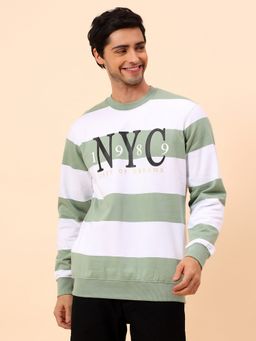 Cantabil - Breathable & Soft With Color Fastness Regular Fit Green Sweatshirt