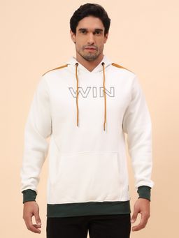 Cantabil - Breathable & Soft Regular Fit White Hoodie