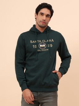 Cantabil - Breathable & Soft With Color Fastness Regular Fit Green Hoodie