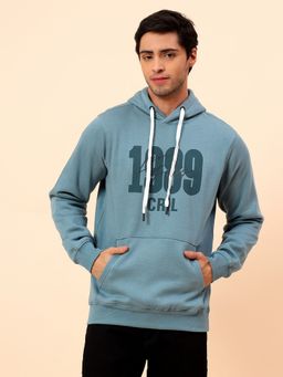 Cantabil - Breathable & Soft With Color Fastness Regular Fit Aqua Hoodie