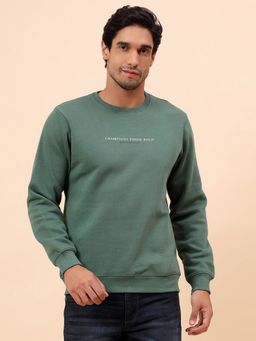 Cantabil - Breathable & Soft With Color Fastness Regular Fit Green Sweatshirt