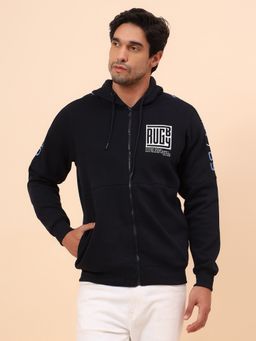 Cantabil - Breathable & Soft With Color Fastness Regular Fit Navy Blue Hoodie