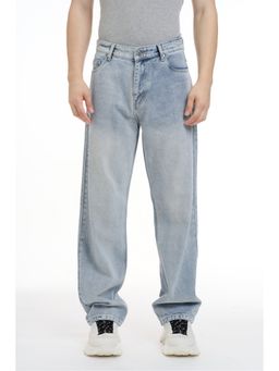 Bonkers Corner - Chalk Wash Straight Fit Blue Jeans