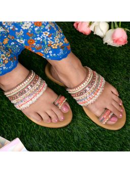 Coral Haze - Multi Jacquard Kolhapuris