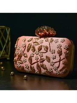 sugarcrush - Peach Embroidered Clutch with sling