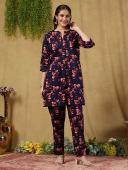 Garden VARELI - Navy Blue Garden Vareli Cotton Co-Ord Set