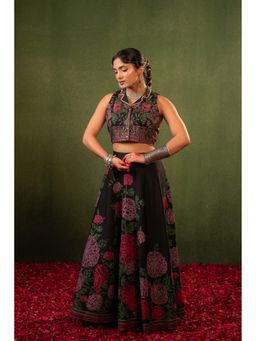 Juniper - Black Contemporary Printed Top and Skirt